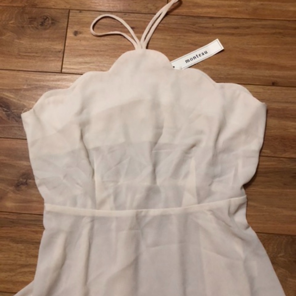 NWT Halter Spaghetti Strap Cream/white Large